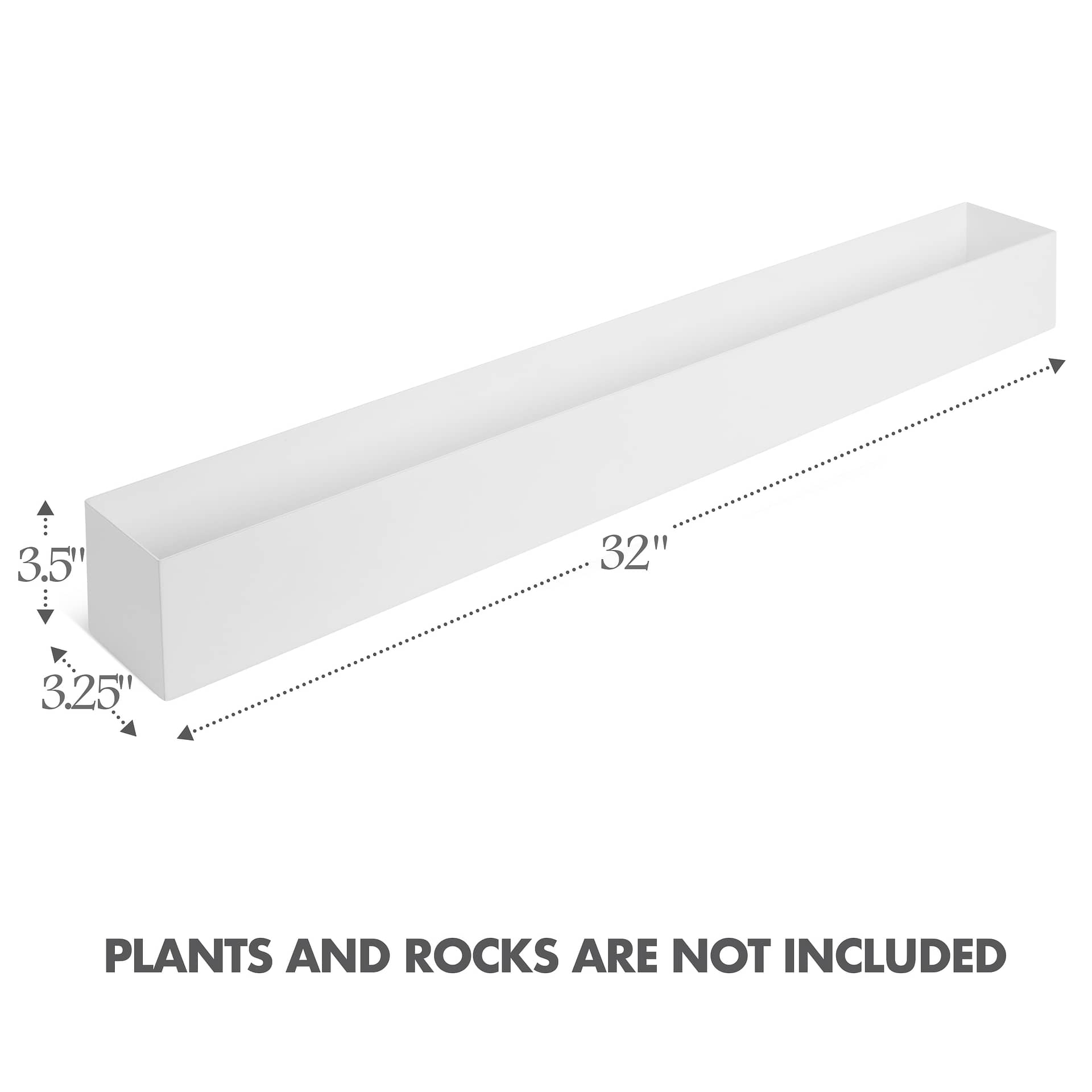 Esschert CF32W Design Rectangular Planters White-Set of 2-32 x 16 x 16 inches 