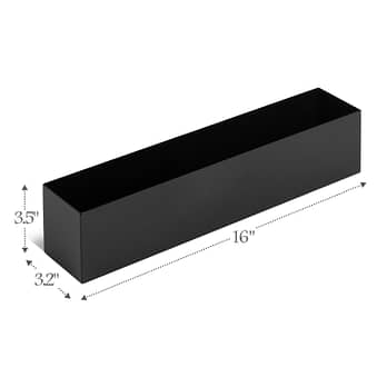 Black Stainless Steel Rectangular Planter – 16″