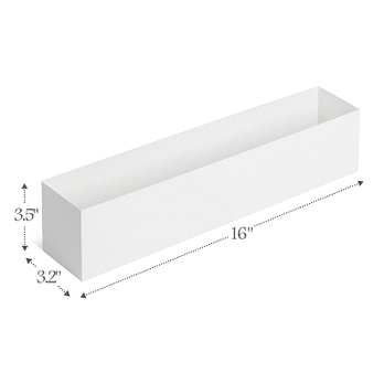 White Stainless Steel Rectangular Planter – 16″