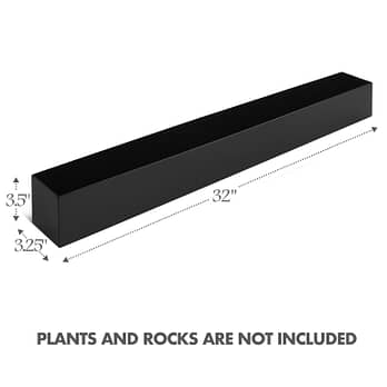 Black Stainless Steel Rectangular Planter – 32″