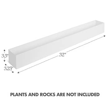 White Stainless Steel Rectangular Planter – 32″