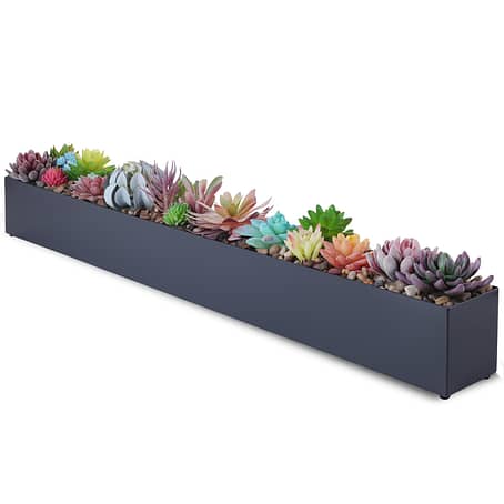 DR&Co – Photographs of Stainless-Steel Planter – Space Grey Dimension: 32 X 3.25 X 3.5 inches Powder Coated