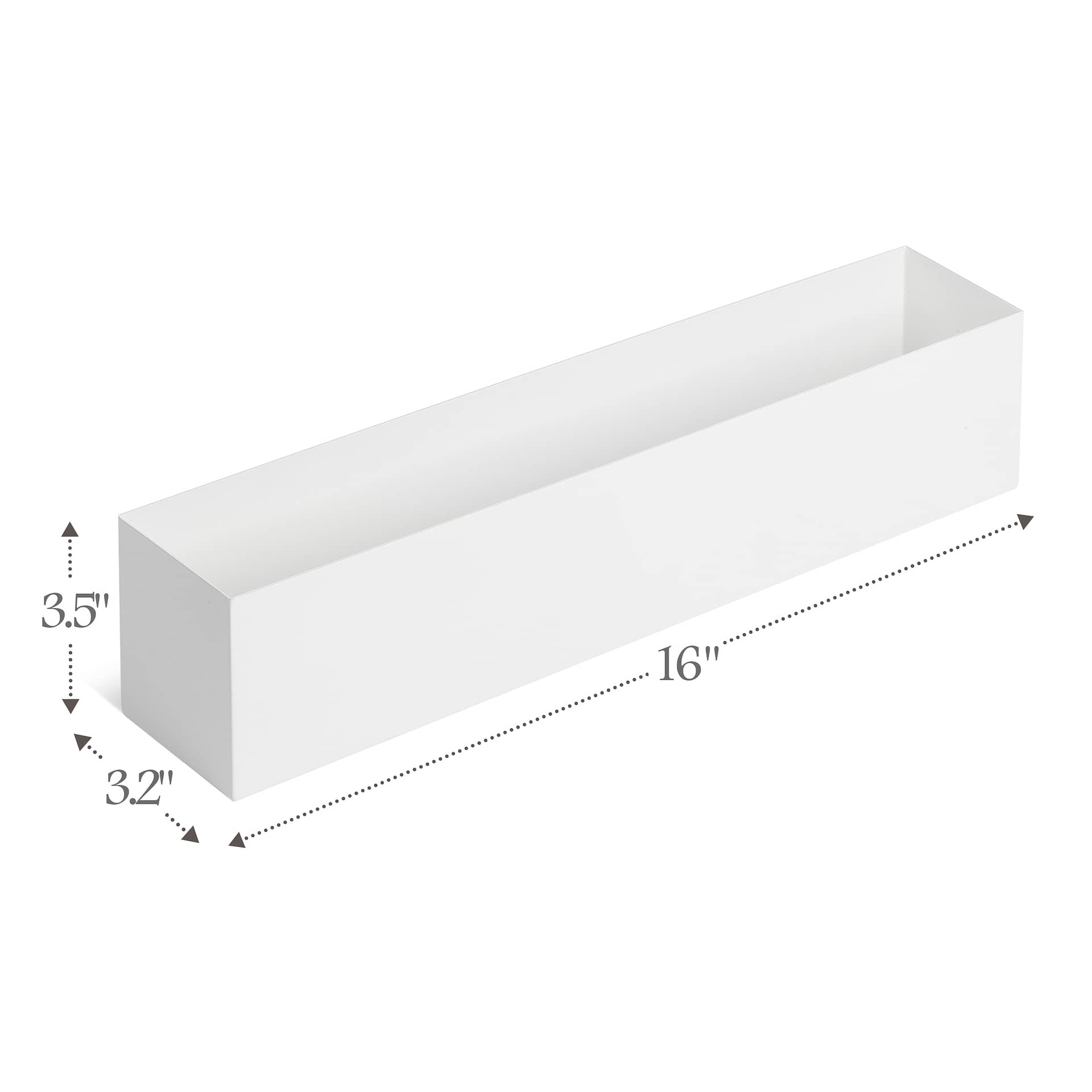 White Stainless Steel Rectangular Planter - 16